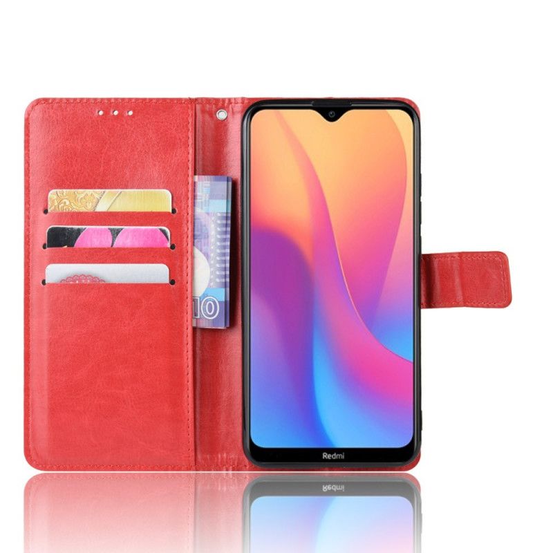 Cover Folio-hoesje Xiaomi Redmi 8A Rood Zwart Telefoonhoesje Flitsend Kunstleer