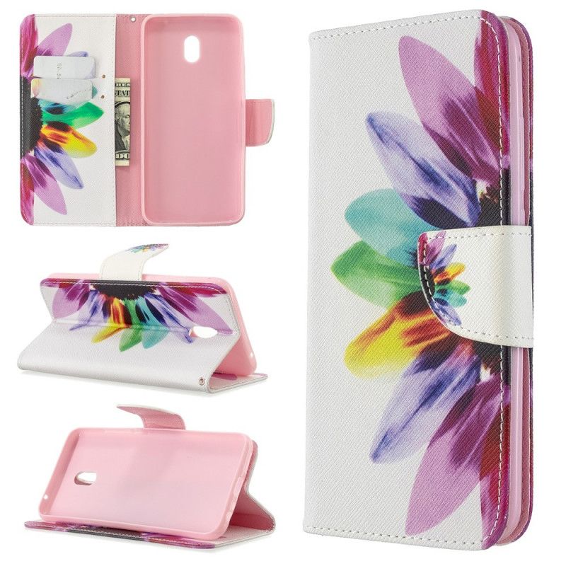 Cover Folio-hoesje Xiaomi Redmi 8A Telefoonhoesje Aquarelbloem