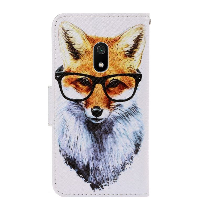 Cover Folio-hoesje Xiaomi Redmi 8A Telefoonhoesje Nerd String Vos