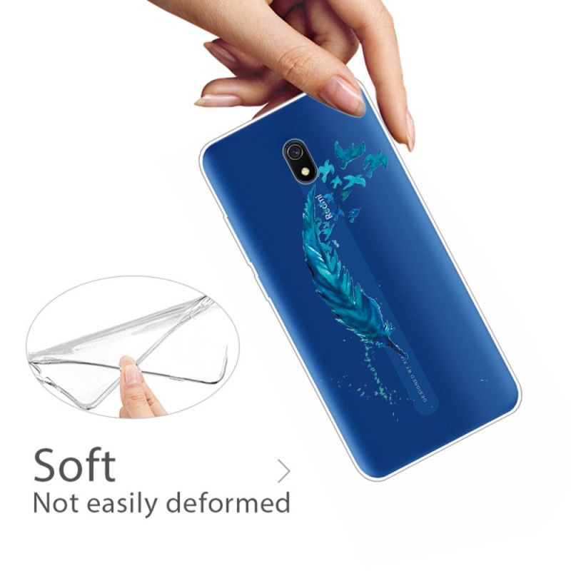 Hoesje voor Xiaomi Redmi 8A Mooie Blauwe Veer