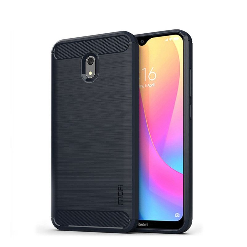 Hoesje Xiaomi Redmi 8A Rood Grijs Mofi Geborstelde Koolstofvezel