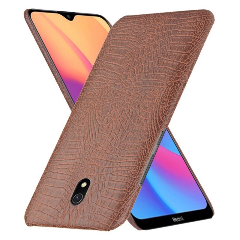 Hoesje Xiaomi Redmi 8A Wit Zwart Krokodillenhuidstijl