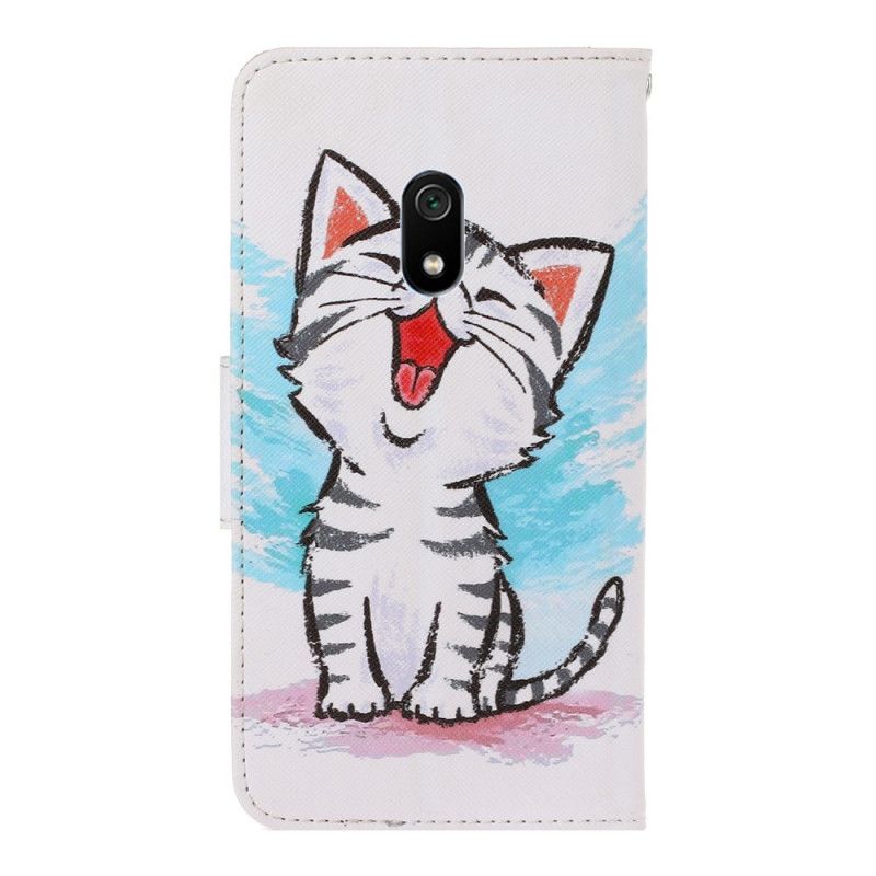 Leren Hoesje voor Xiaomi Redmi 8A Gekleurd Kitten Met String