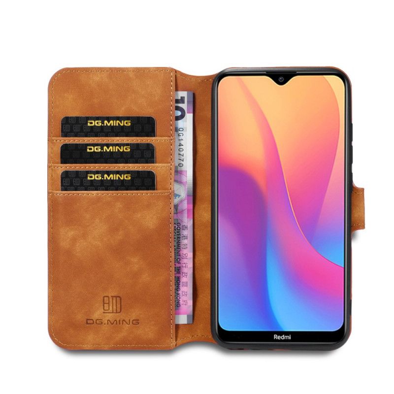 Leren Hoesje Xiaomi Redmi 8A Grijs Zwart Retro Dg.Ming