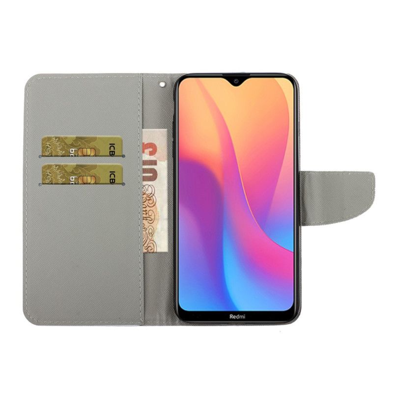 Leren Hoesje Xiaomi Redmi 8A Romantische Roos Met String