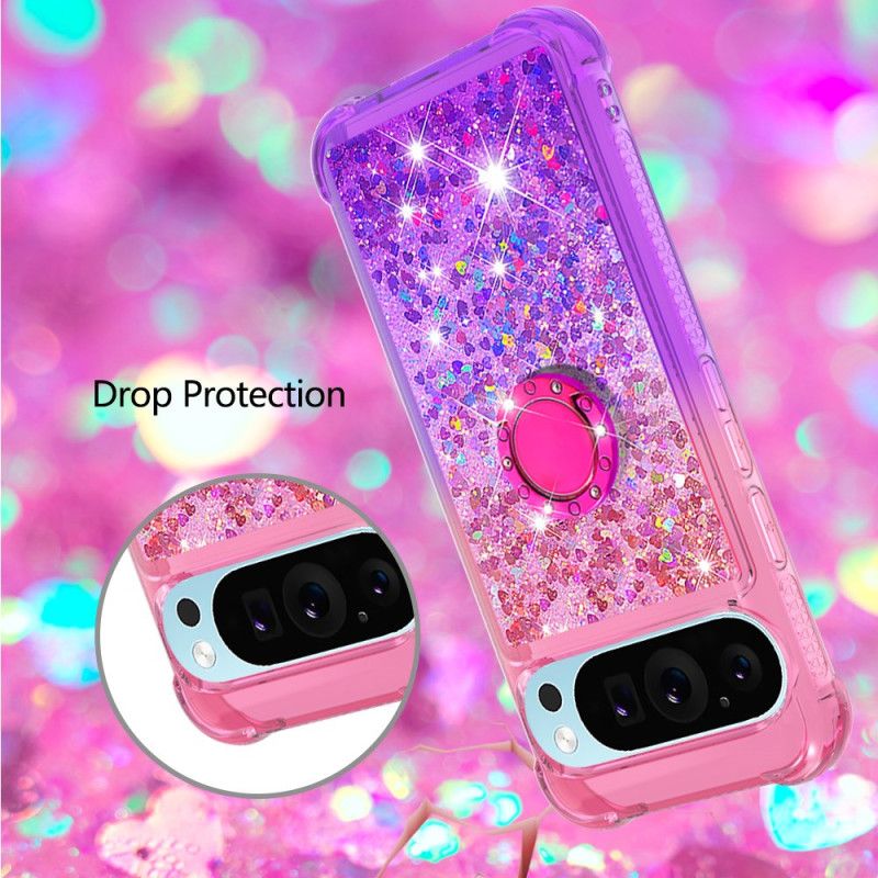 Case Hoesje Google Pixel 9 Pro Xl Telefoonhoesje Steunring Met Glittergradiënt