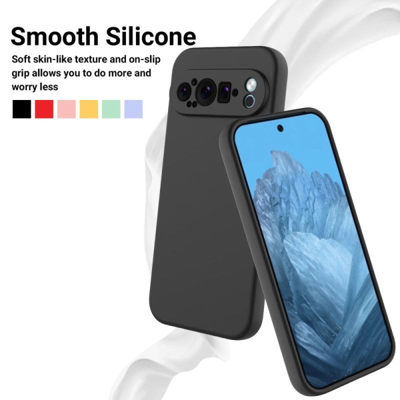 Case Hoesje Google Pixel 9 Pro Xl Telefoonhoesje Vloeibare Siliconen Band