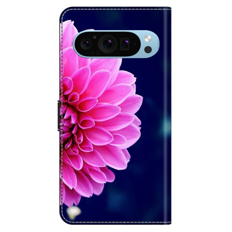 Flip Case Leren Google Pixel 9 Pro Xl Roze Bloem