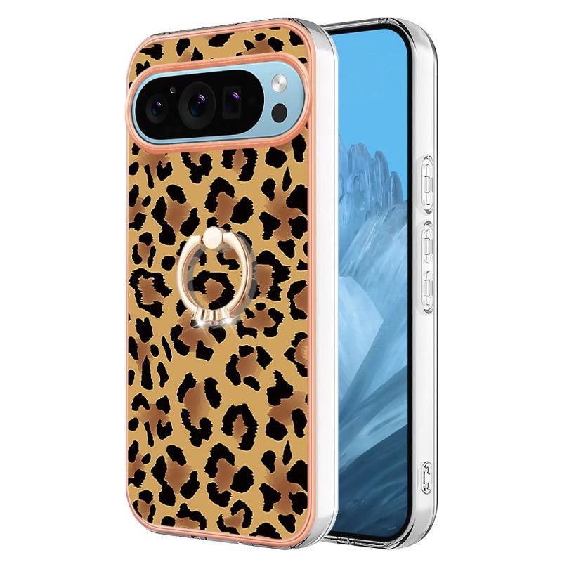 Hoesje Google Pixel 9 Pro Xl Ringhouder Met Luipaardprint Bescherming Hoesje