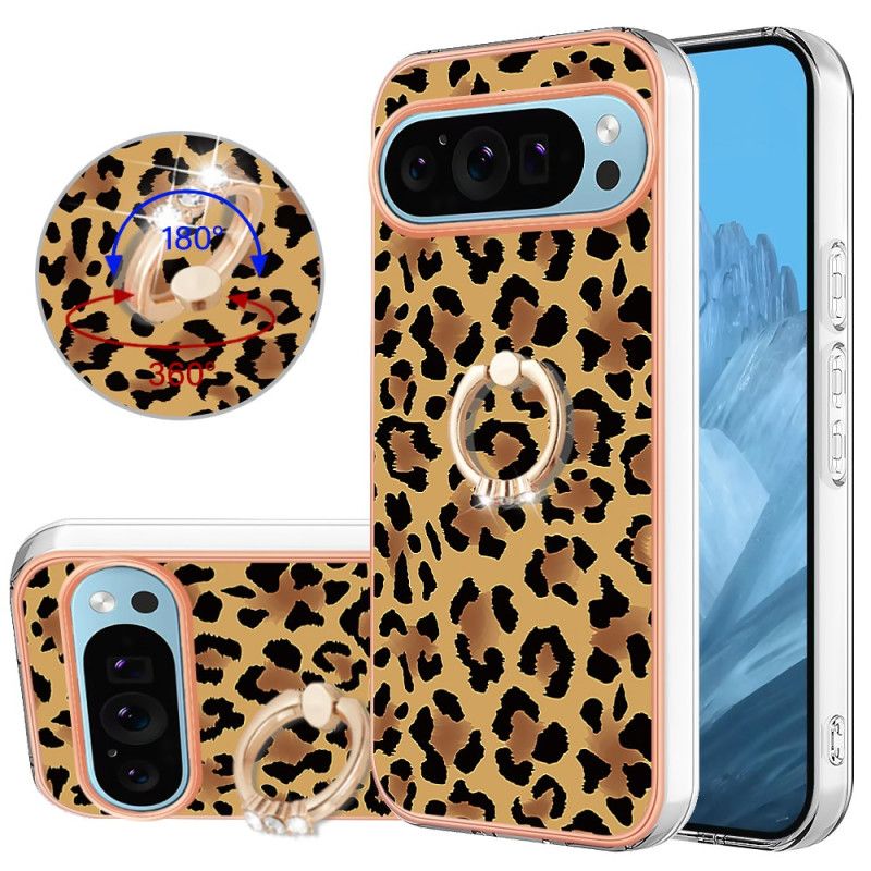 Hoesje Google Pixel 9 Pro Xl Ringhouder Met Luipaardprint Bescherming Hoesje