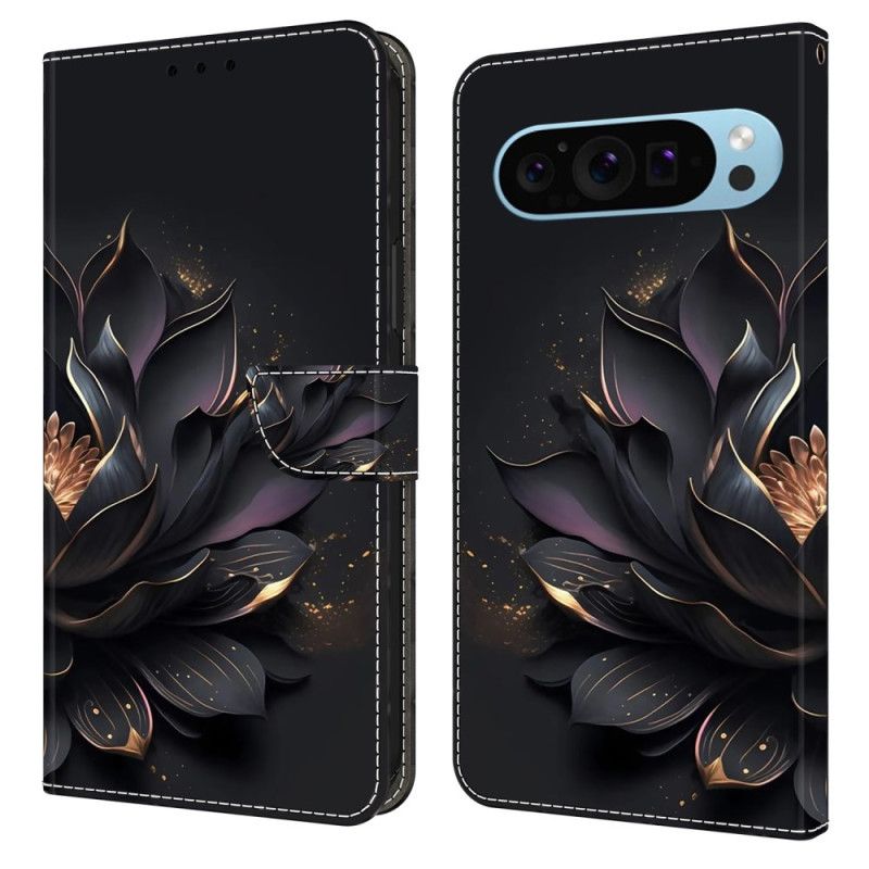 Leren Hoesje Voor Google Pixel 9 Pro Xl Paarse Lotus