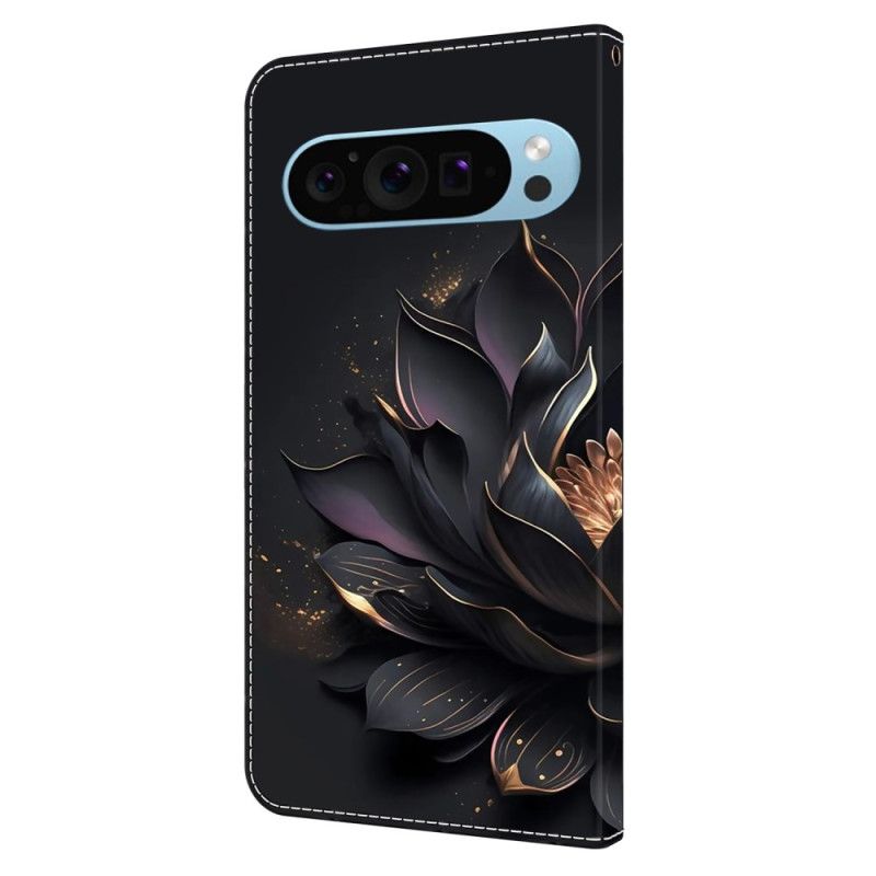 Leren Hoesje Voor Google Pixel 9 Pro Xl Paarse Lotus