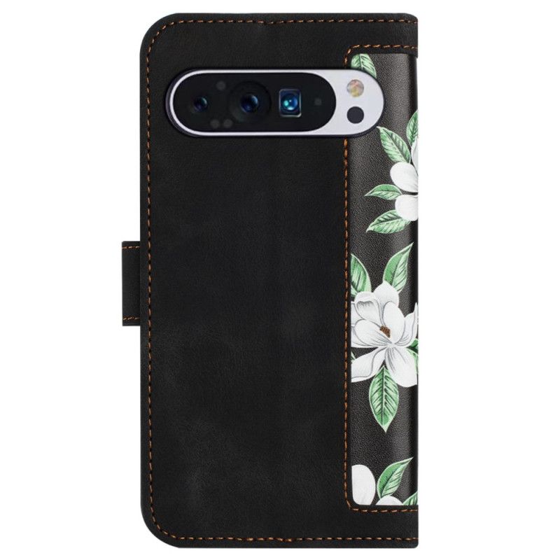 Leren Hoesje Voor Google Pixel 9 Pro Xl Premium Bloemen