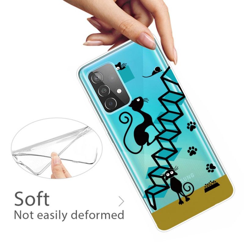 Case Hoesje Samsung Galaxy A72 4G / A72 5G Telefoonhoesje Grappige Kat