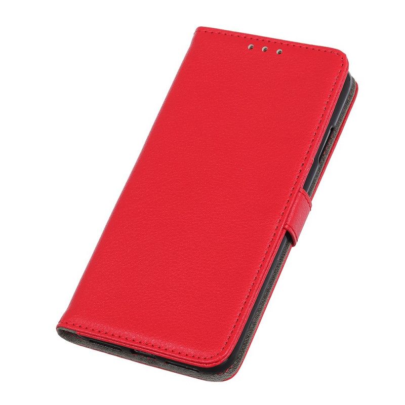 Cover Folio-hoesje Samsung Galaxy A72 4G / A72 5G Magenta Rood Telefoonhoesje Klassiek Kunstleer Van Lychee