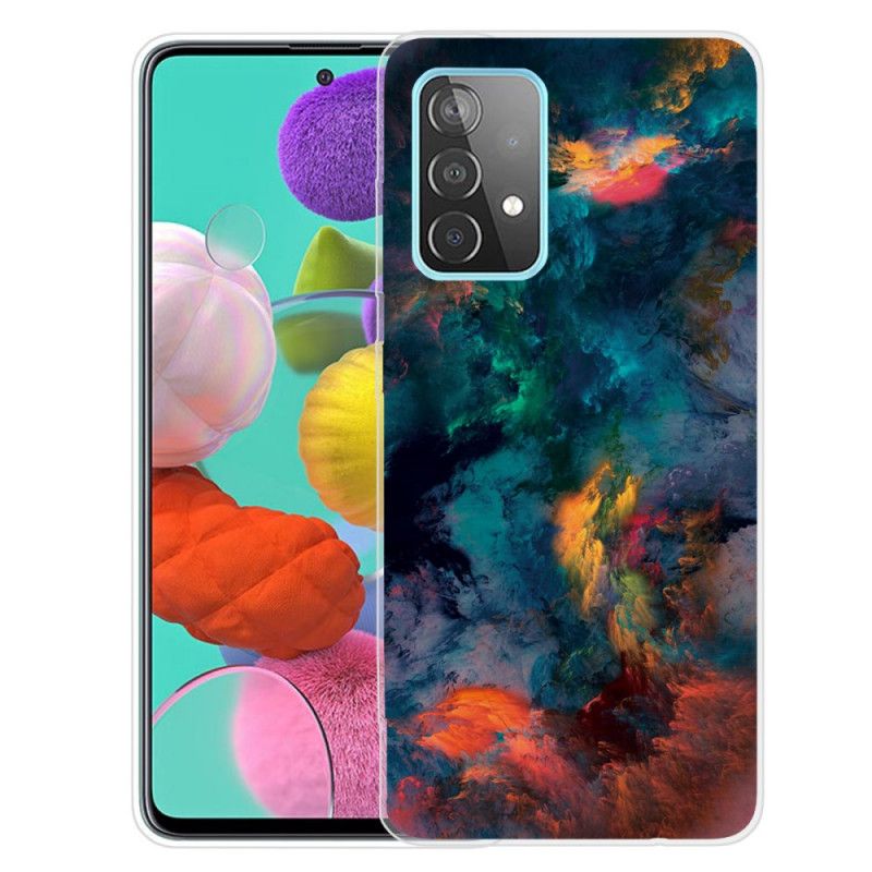 Cover Hoesje Samsung Galaxy A72 4G / A72 5G Telefoonhoesje Gekleurde Wolken