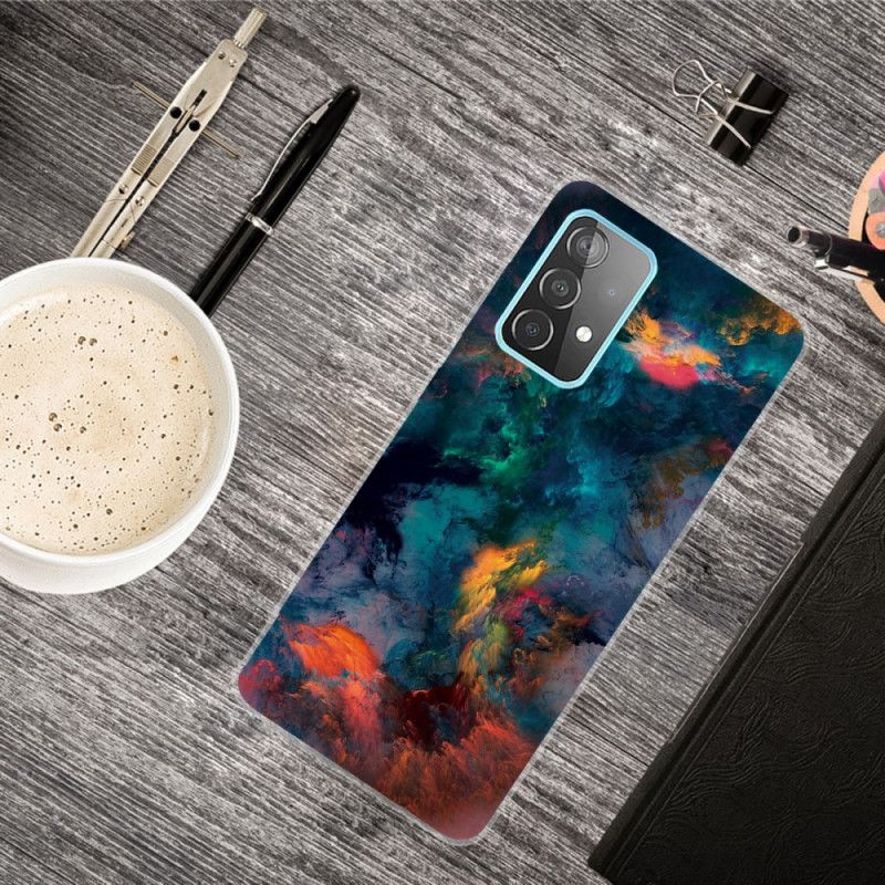 Cover Hoesje Samsung Galaxy A72 4G / A72 5G Telefoonhoesje Gekleurde Wolken