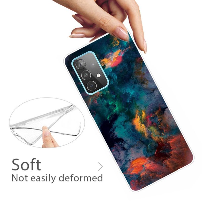 Cover Hoesje Samsung Galaxy A72 4G / A72 5G Telefoonhoesje Gekleurde Wolken