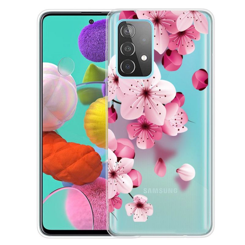 Cover Hoesje Samsung Galaxy A72 4G / A72 5G Telefoonhoesje Kleine Roze Bloemen