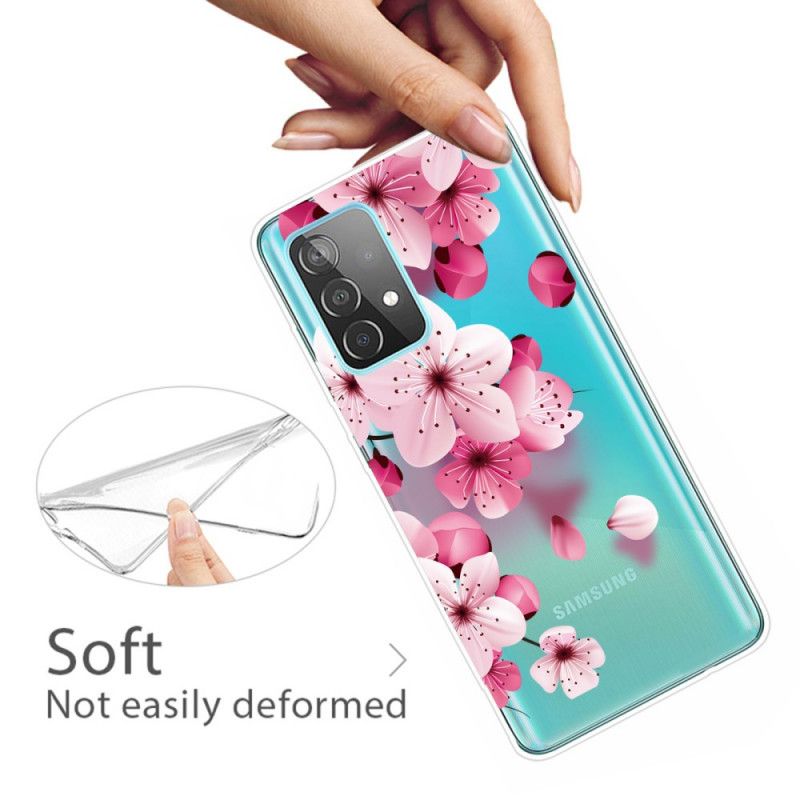 Cover Hoesje Samsung Galaxy A72 4G / A72 5G Telefoonhoesje Kleine Roze Bloemen