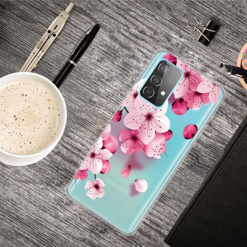 Cover Hoesje Samsung Galaxy A72 4G / A72 5G Telefoonhoesje Kleine Roze Bloemen