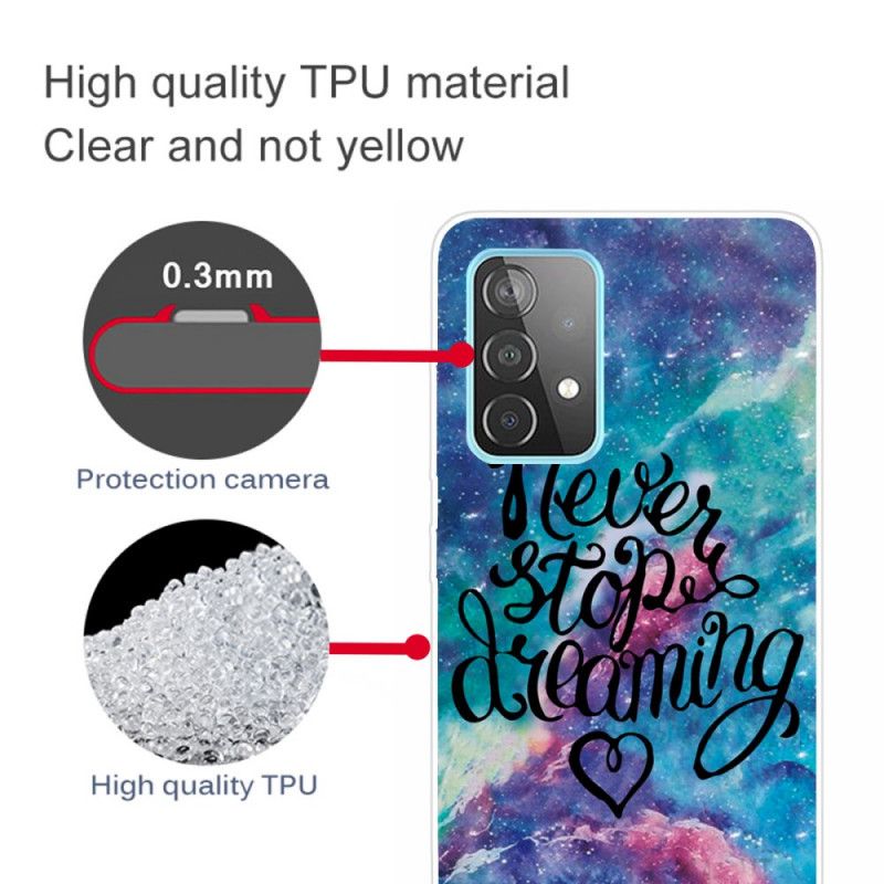 Cover Hoesje Samsung Galaxy A72 4G / A72 5G Telefoonhoesje Stop Nooit Met Dromen