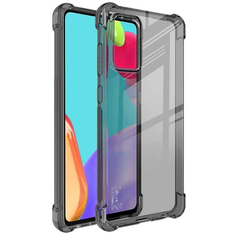 Cover Hoesje Samsung Galaxy A72 4G / A72 5G Transparant Zwart Telefoonhoesje Imak Met Schermfilm