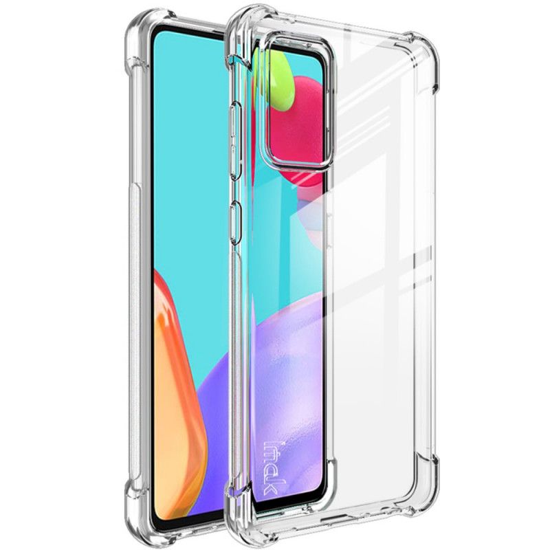 Cover Hoesje Samsung Galaxy A72 4G / A72 5G Transparant Zwart Telefoonhoesje Imak Met Schermfilm