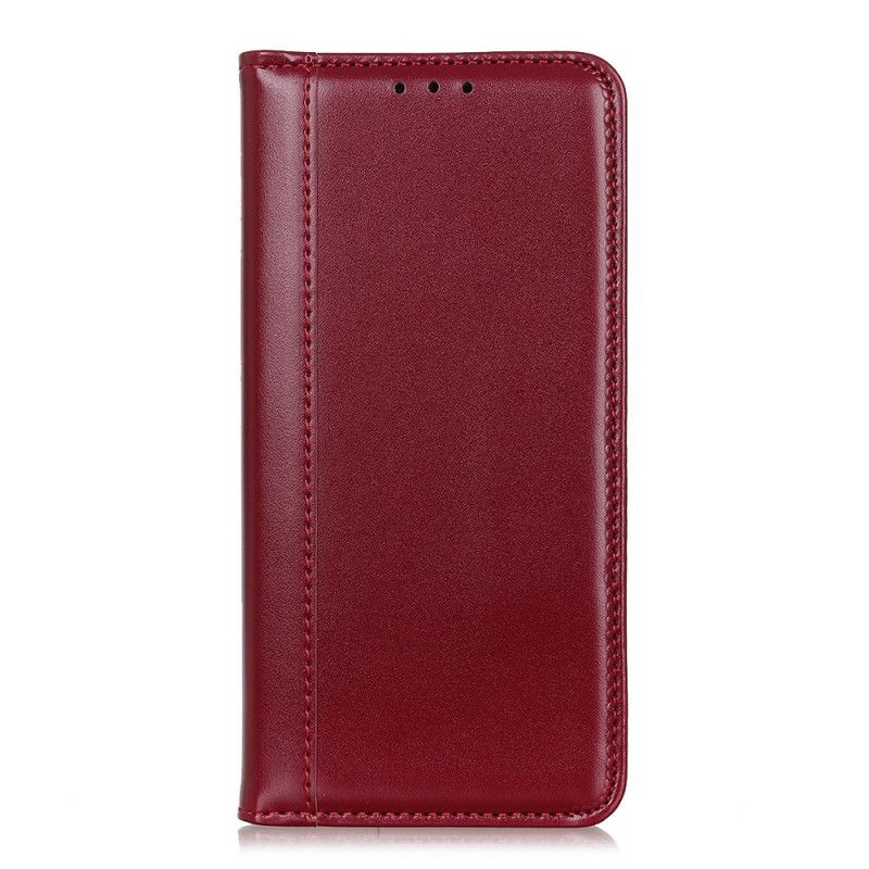 Folio-hoesje Samsung Galaxy A72 4G / A72 5G Rood Zwart Glanzend Splitleer