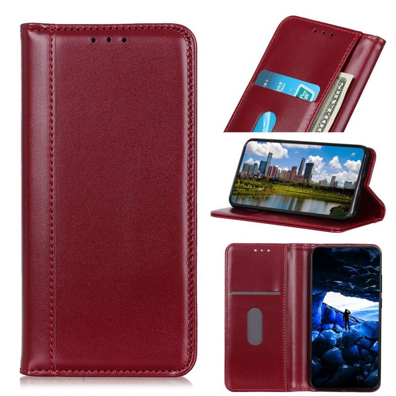 Folio-hoesje Samsung Galaxy A72 4G / A72 5G Rood Zwart Glanzend Splitleer