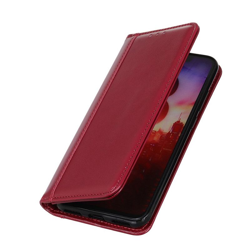 Folio-hoesje Samsung Galaxy A72 4G / A72 5G Rood Zwart Glanzend Splitleer