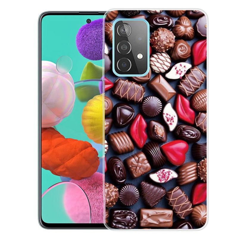 Hoesje Samsung Galaxy A72 4G / A72 5G Donkerbruin Bruin Flexibele Chocolade