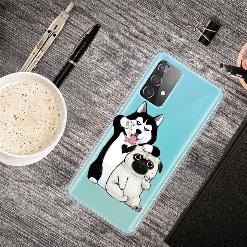 Hoesje Samsung Galaxy A72 4G / A72 5G Grappige Honden