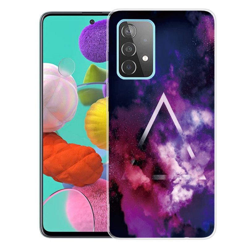 Hoesje Samsung Galaxy A72 4G / A72 5G Roze Grijs Flexibele Geometrie