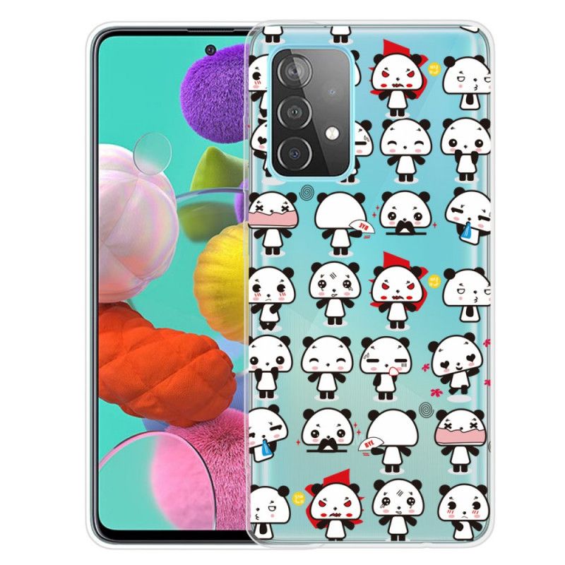 Hoesje Samsung Galaxy A72 4G / A72 5G Transparante Grappige Panda'S