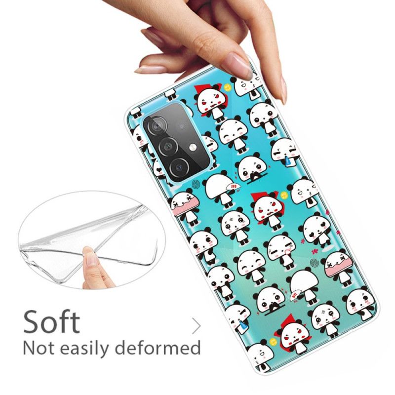 Hoesje Samsung Galaxy A72 4G / A72 5G Transparante Grappige Panda'S