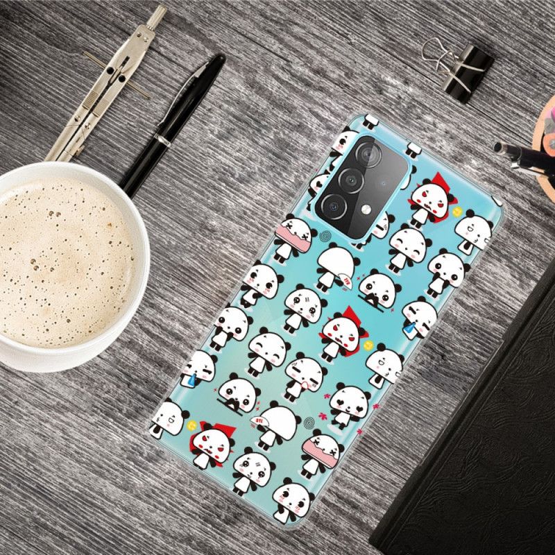 Hoesje Samsung Galaxy A72 4G / A72 5G Transparante Grappige Panda'S