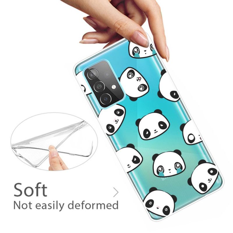 Hoesje Samsung Galaxy A72 4G / A72 5G Transparante Sentimentele Panda'S