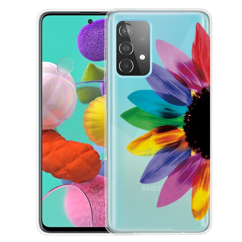 Hoesje voor Samsung Galaxy A72 4G / A72 5G Gekleurde Bloem