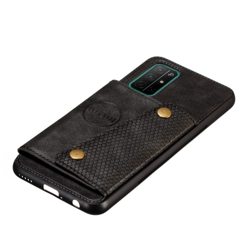 Hoesje voor Samsung Galaxy A72 4G / A72 5G Grijs Zwart Snap Portemonnee