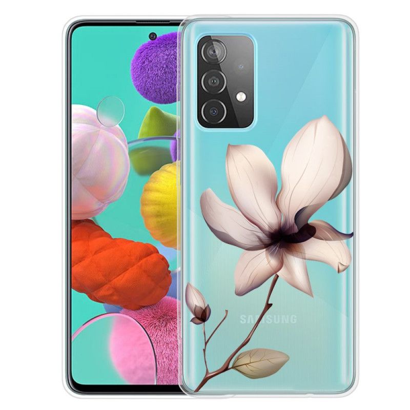 Hoesje voor Samsung Galaxy A72 4G / A72 5G Groen Roze Premium Bloemen