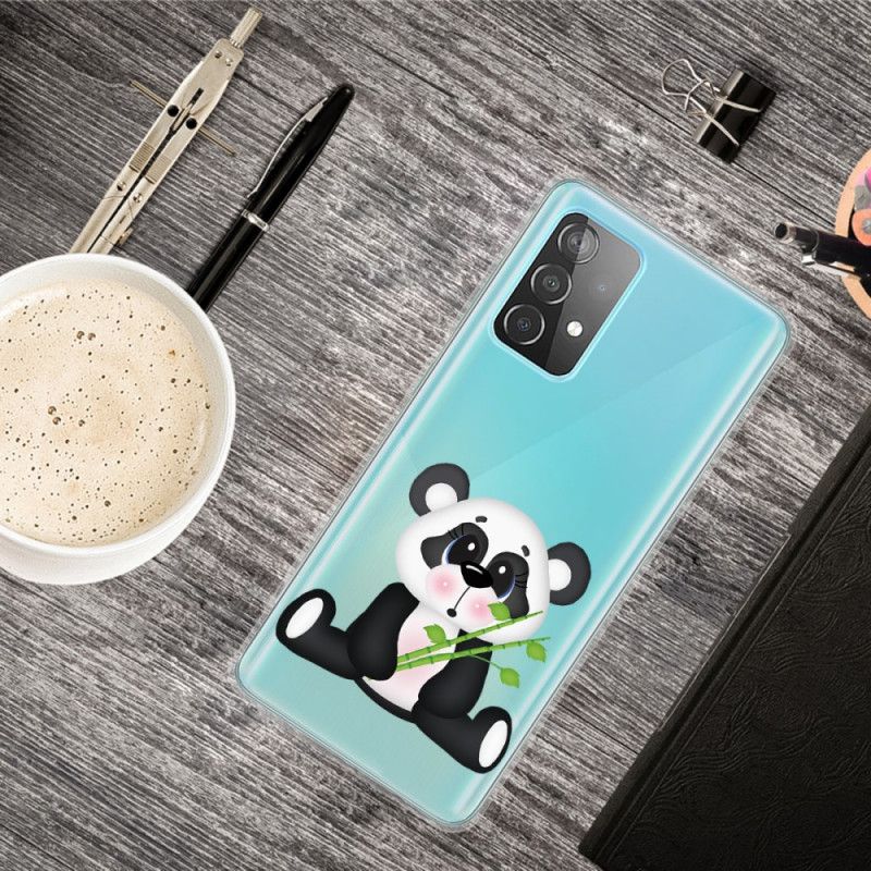 Hoesje voor Samsung Galaxy A72 4G / A72 5G Transparante Droevige Panda