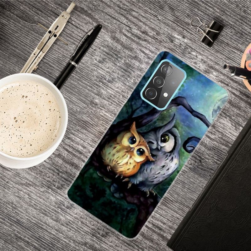 Hoesje voor Samsung Galaxy A72 4G / A72 5G Uil Schilderij