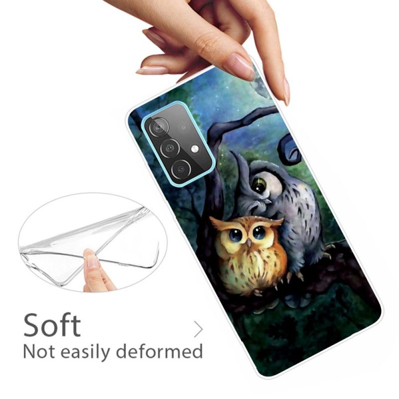 Hoesje voor Samsung Galaxy A72 4G / A72 5G Uil Schilderij