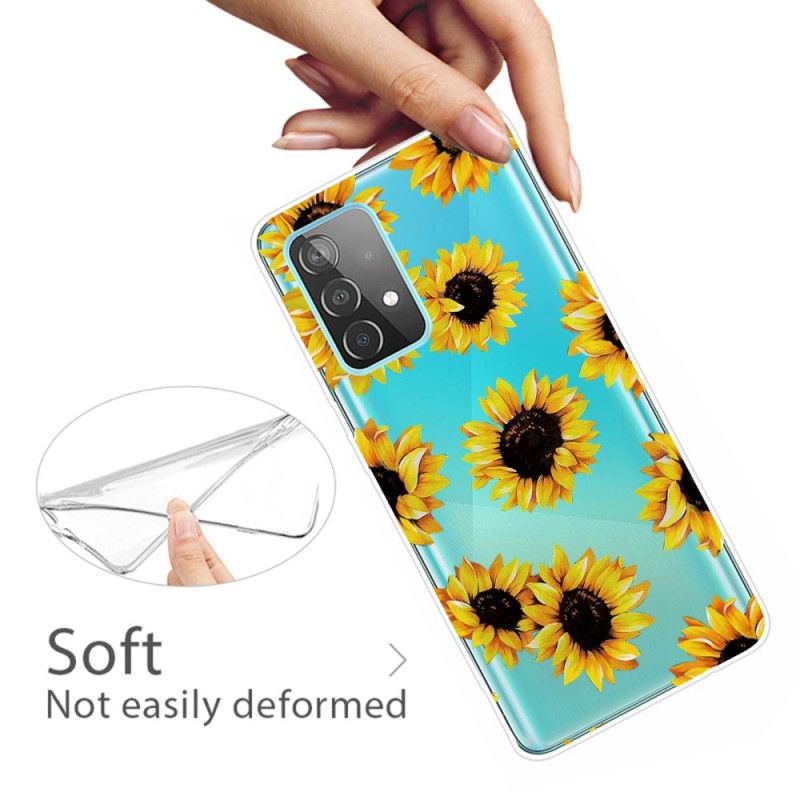 Hoesje voor Samsung Galaxy A72 4G / A72 5G Zonnebloemen