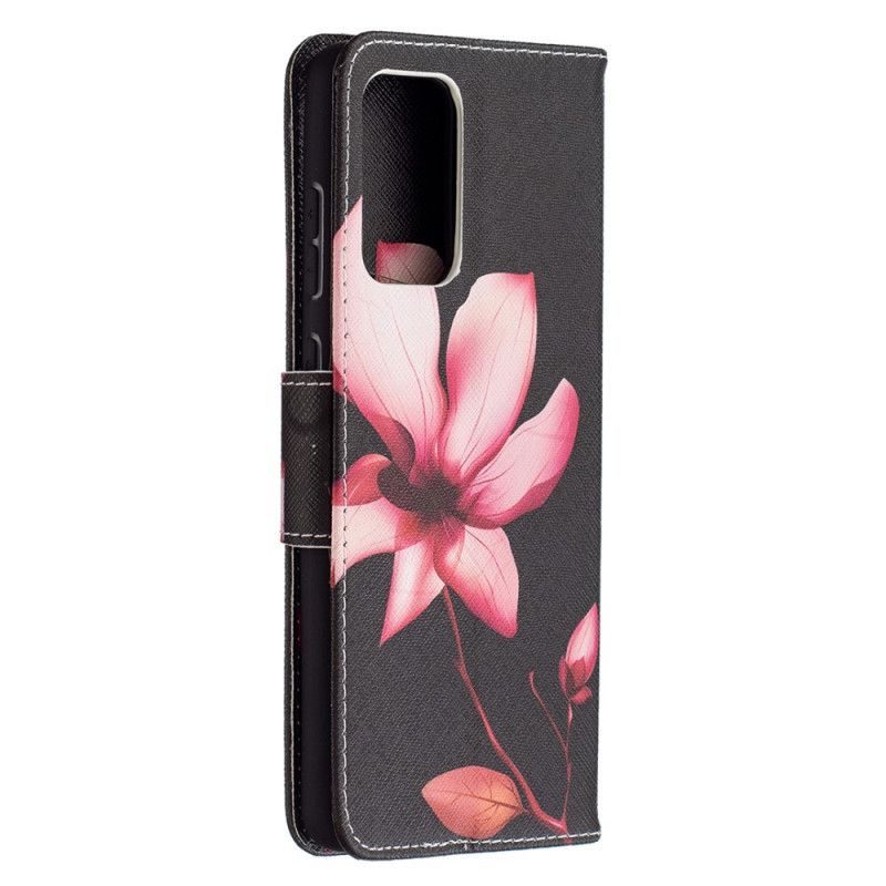 Leren Hoesje Samsung Galaxy A72 4G / A72 5G Roze Bloem