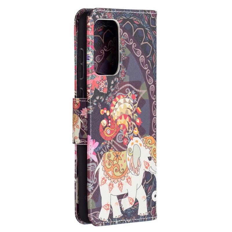 Leren Hoesje voor Samsung Galaxy A72 4G / A72 5G Etnische Olifantenmandala