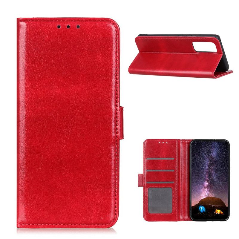 Leren Hoesje voor Samsung Galaxy A72 4G / A72 5G Rood Zwart Bevroren Finesse