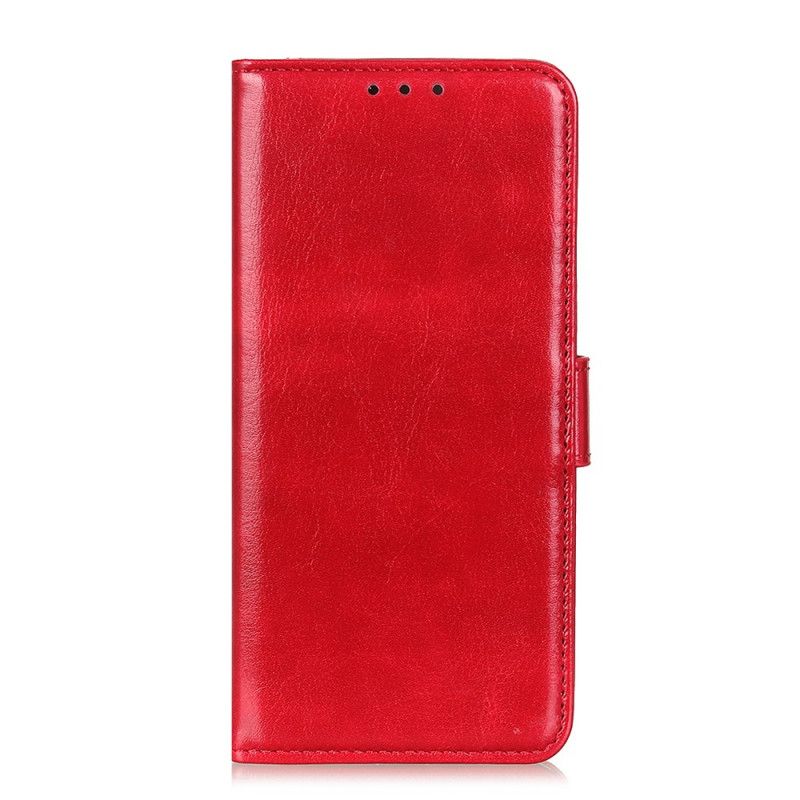 Leren Hoesje voor Samsung Galaxy A72 4G / A72 5G Rood Zwart Bevroren Finesse