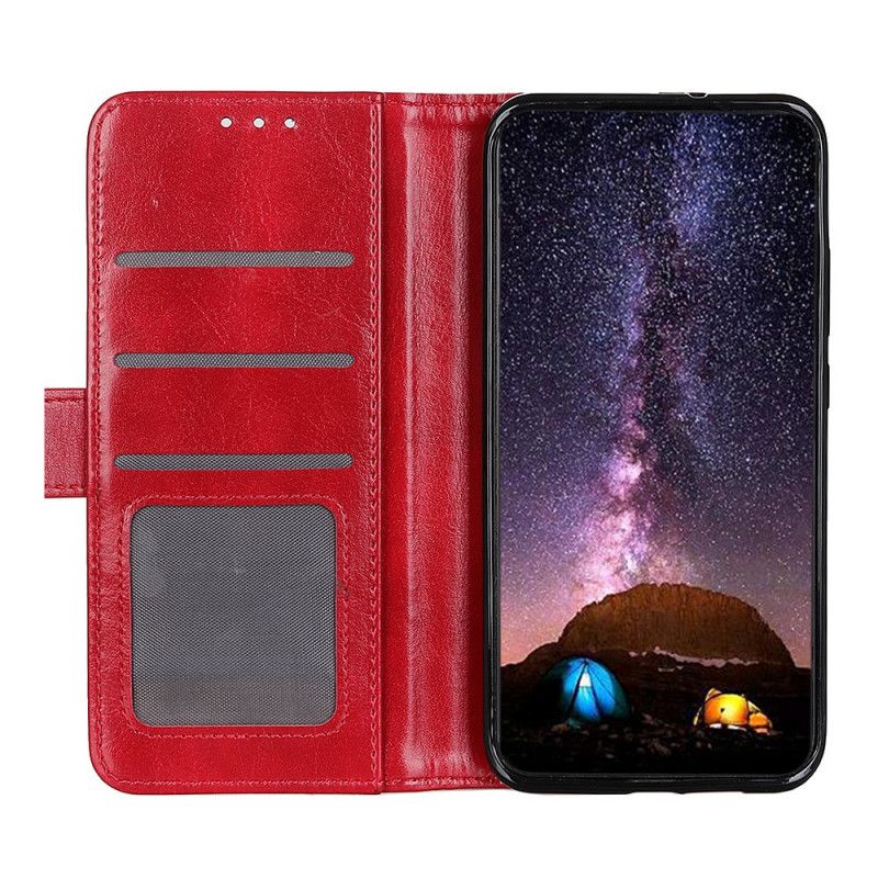 Leren Hoesje voor Samsung Galaxy A72 4G / A72 5G Rood Zwart Bevroren Finesse